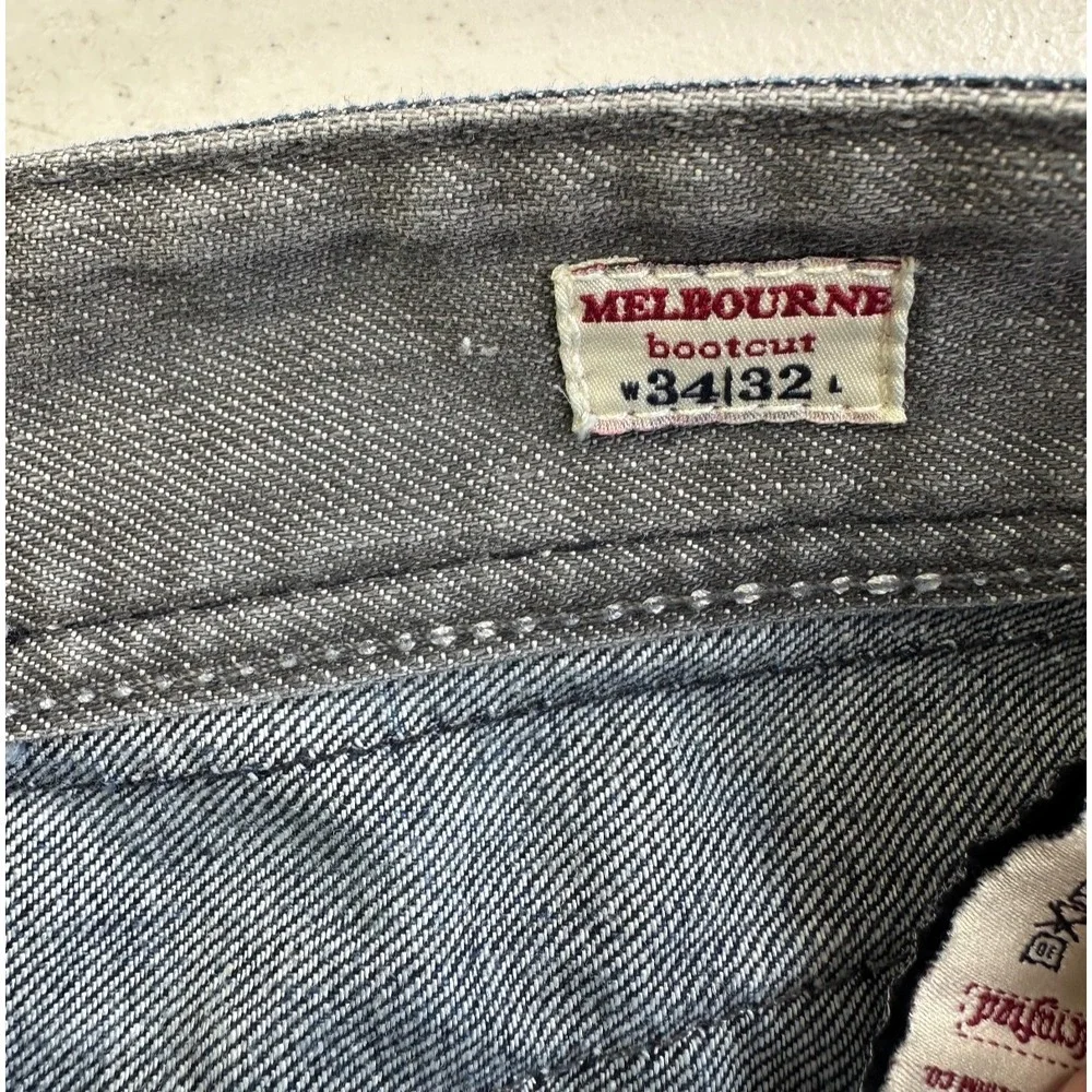 MEK DNM BKE Mens 36x32 Bootcut Jeans Blue Distressed Buckle Y2K Denim Pants